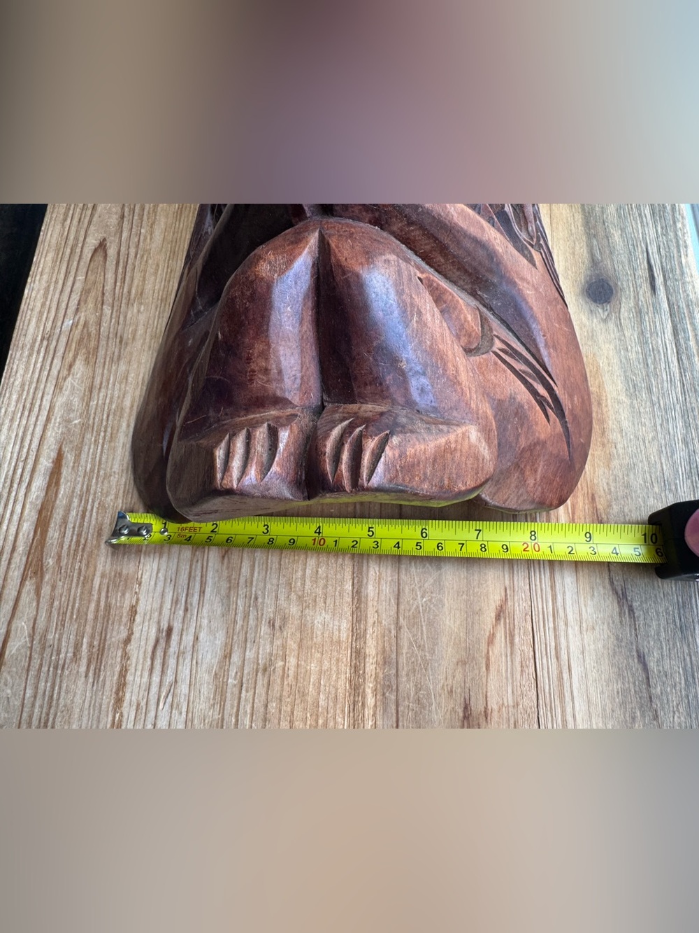 Vintage Hand Carved Wood Tribal Figure Sculpture Tiki Polynesian Oceanic Decor - Picture 12 of 12